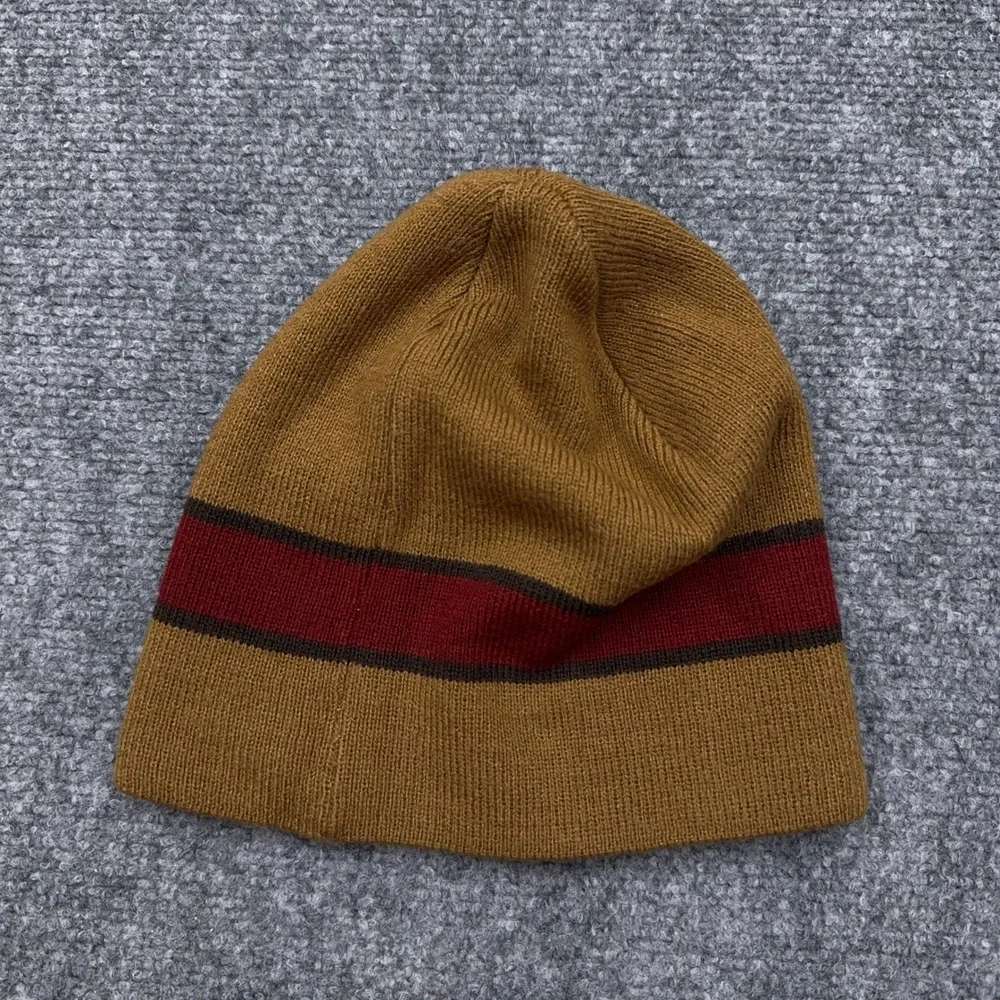 Carhartt A365 Striped Knit Hat Men One Size Brown Beanie Embroidered Workwear